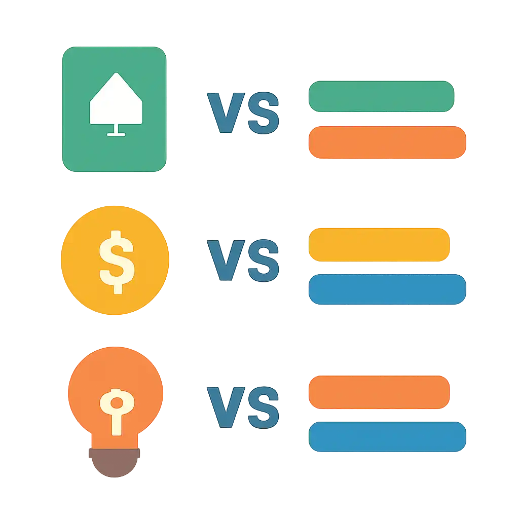 Infographic comparing options using coloured bars and, Rummy Modern