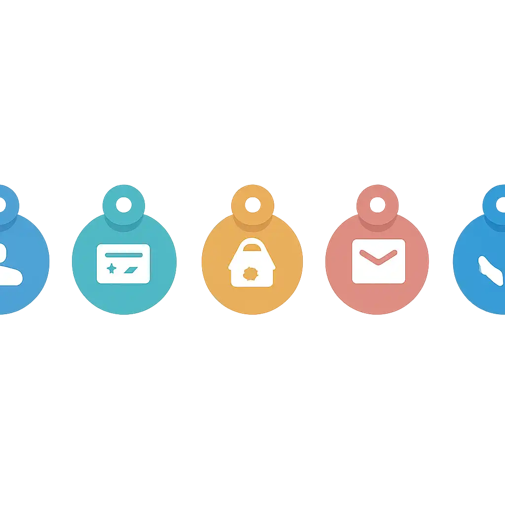 Five numbered circular icons connected by arrows in a horizontal flow, Rummy Modern Registration and Login Steps steps