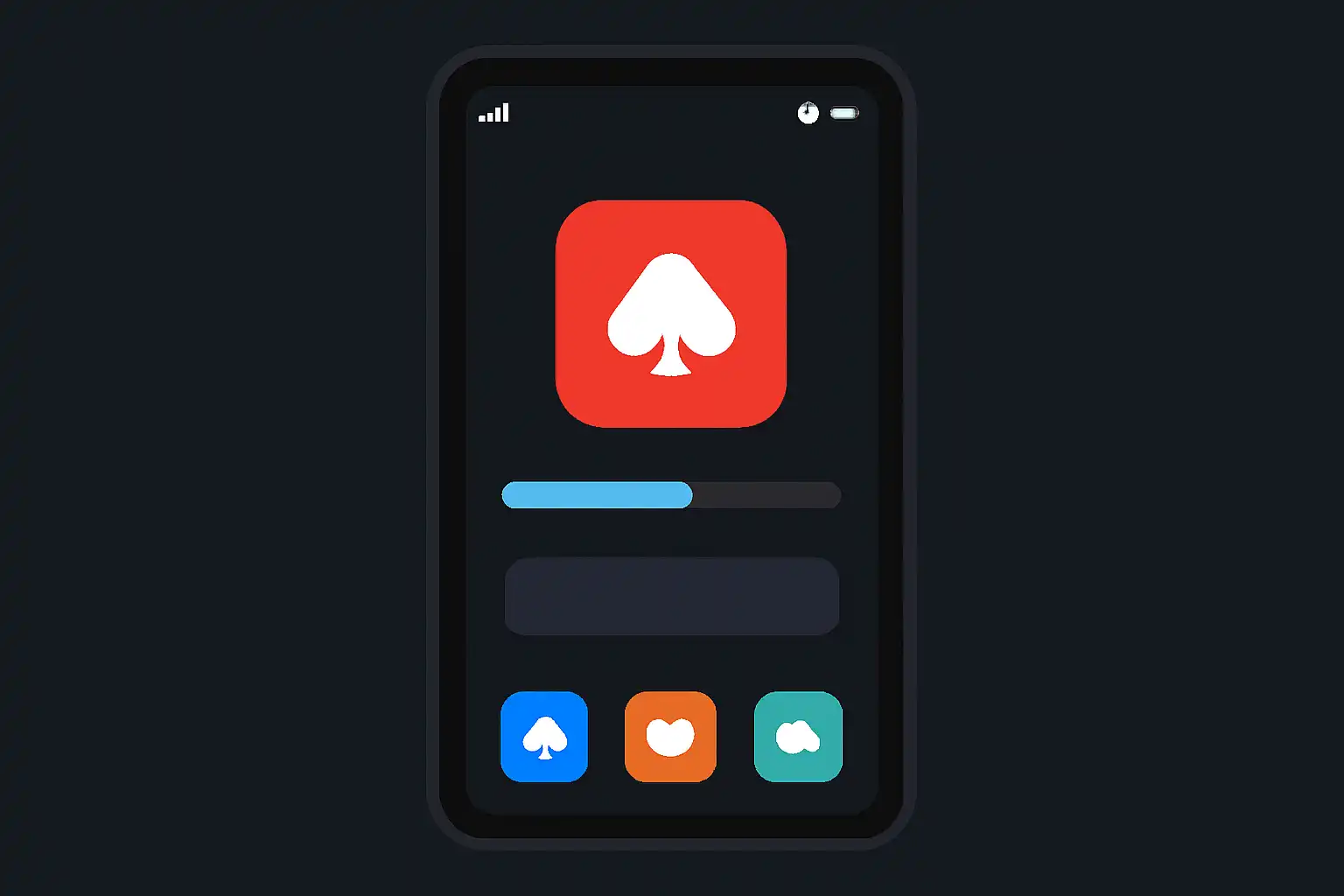 Detail screen: android apk install, mobile screen, Rummy Modern