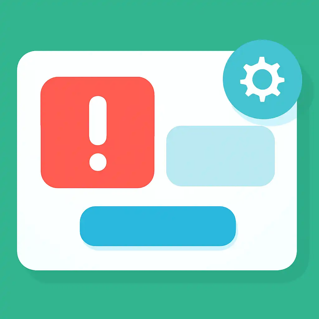 Close-up of button or form field for app update problems, Rummy Modern