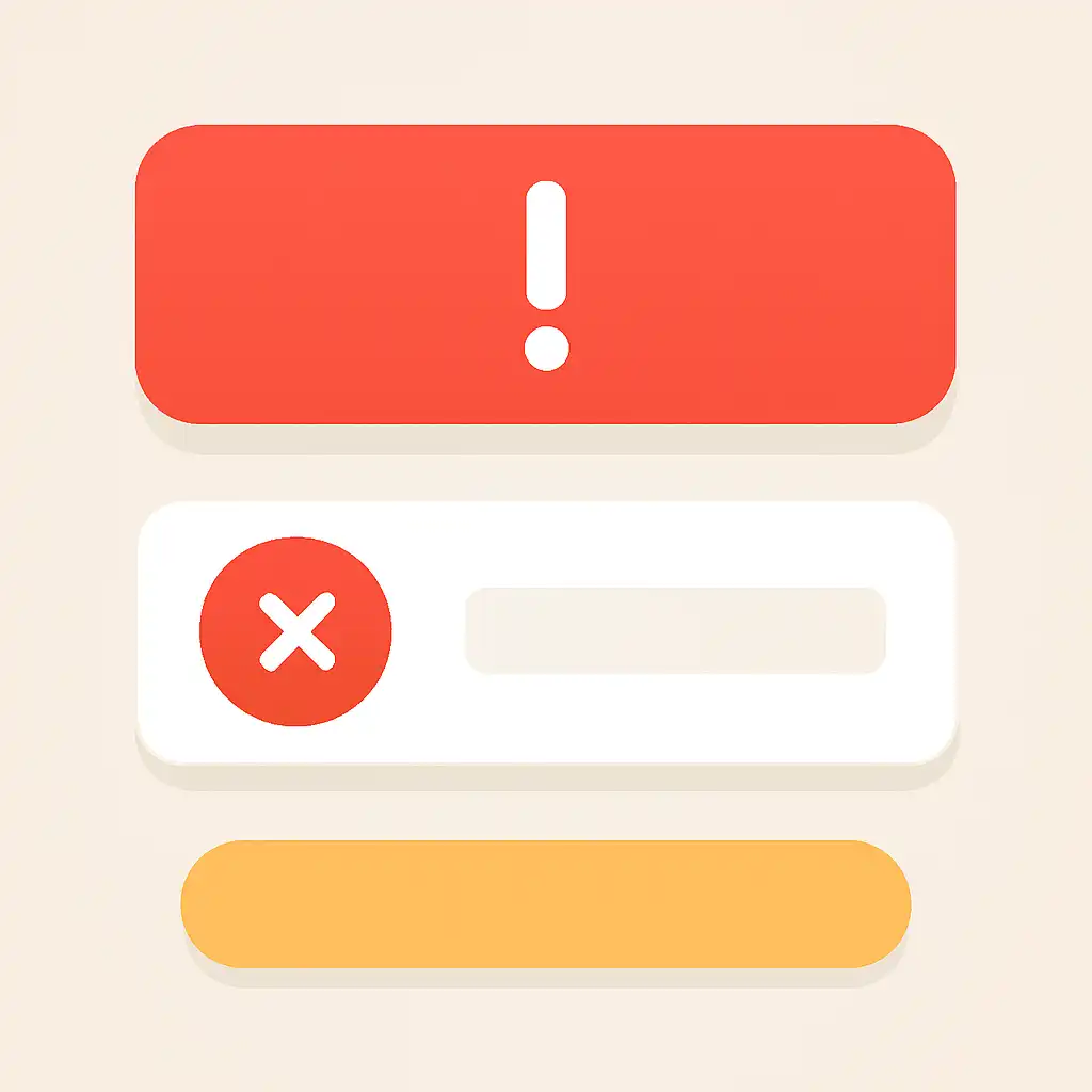 Close-up of button or form field for failed transactions, Rummy Modern