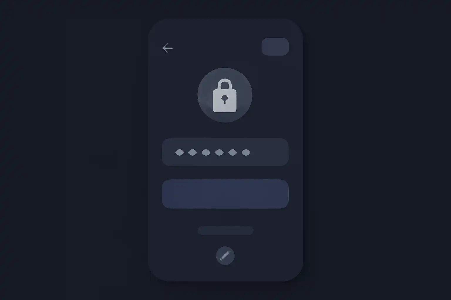 Detail screen: password reset, mobile screen, Rummy Modern