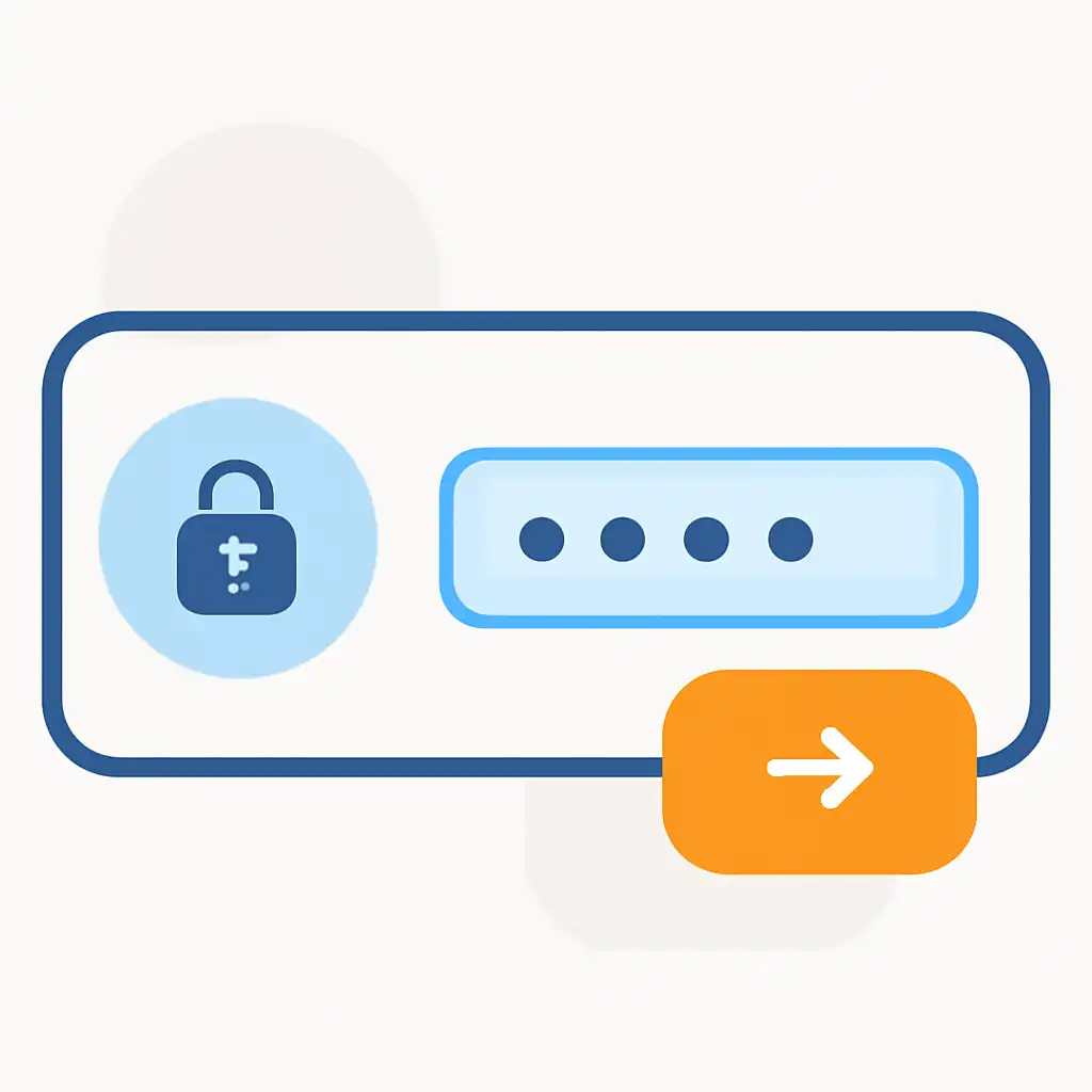 Close-up of button or form field for password reset, Rummy Modern